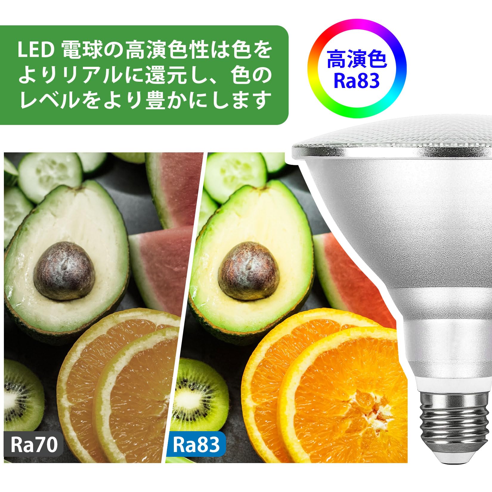 Amazon | 【3年保証】PAR38 LED電球 E26口金 昼光色 100W型相当 全光束